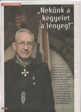 A Magyar Érdemrend középkeresztje dr. Bogner Istvánnak